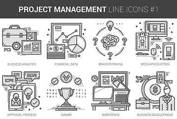 Image showing Project management line icon set.