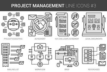 Image showing Project management line icon set.