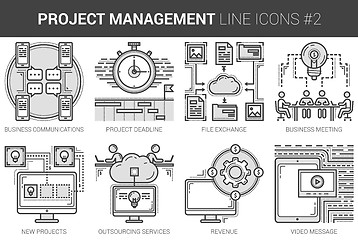 Image showing Project management line icon set.