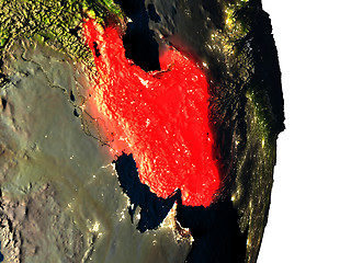 Image showing Iran from space during dusk