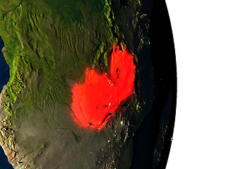 Image showing Zambia from space during dusk