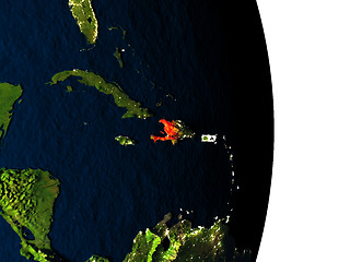 Image showing Haiti from space during dusk