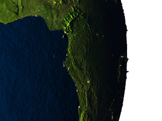 Image showing Gabon from space during dusk