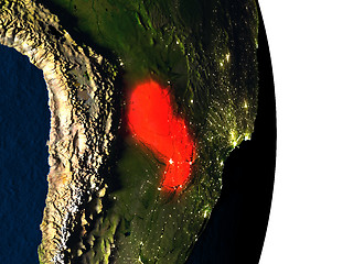 Image showing Paraguay from space during dusk