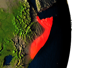 Image showing Somalia from space during dusk