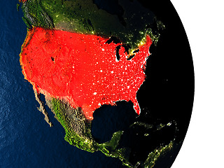 Image showing USA from space during dusk