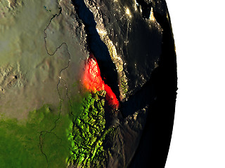 Image showing Eritrea from space during dusk