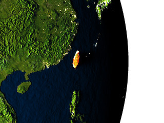 Image showing Taiwan from space during dusk