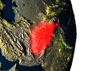 Image showing Afghanistan from space during dusk