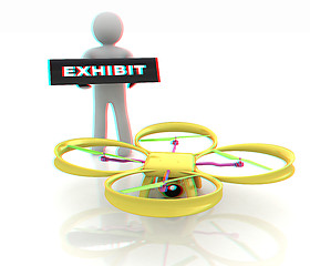 Image showing Drone, quadrocopter, with photo camera at the technical exhibiti