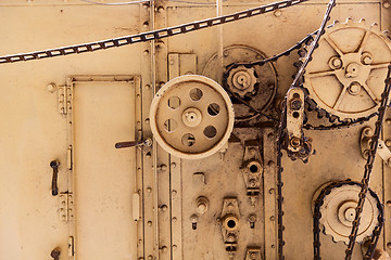 Image showing vintage machine mechanism at old abandoned factory