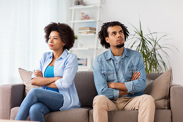 Image showing unhappy couple having argument at home