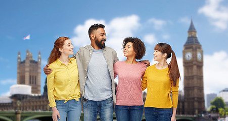 Image showing international group of happy smiling people