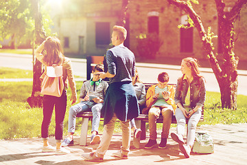 Image showing group of teenage students at school yard