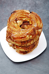 Image showing Glazed Doughnuts on a dessert plate