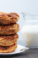 Image showing Glazed Doughnuts on a dessert plate