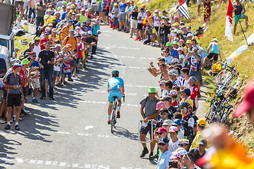 Image showing The Cyclist Dmitriy Gruzdev  on Col du Glandon - Tour de France 