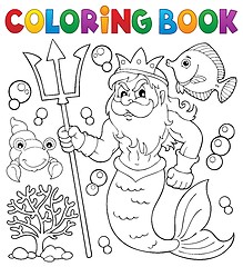 Image showing Coloring book Poseidon theme 1