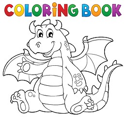 Image showing Coloring book dragon theme image 6