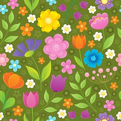 Image showing Stylized flowers seamless background 3