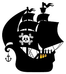 Image showing Pirate vessel silhouette theme 1