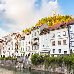 Image showing Medieval houses of Ljubljana, Slovenia, Europe.