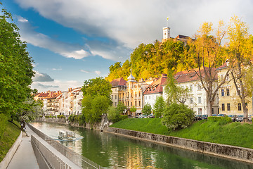 Image showing Medieval houses of Ljubljana, Slovenia, Europe.