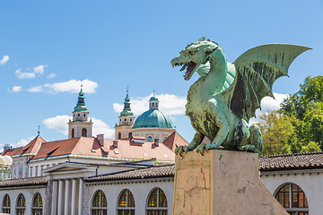 Image showing Dragon bridge, Ljubljana, Slovenia, Europe.