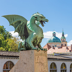 Image showing Dragon bridge, Ljubljana, Slovenia, Europe.