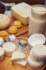 Image showing Set of different cheese