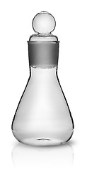 Image showing Old laboratory flask with ground glass stopper
