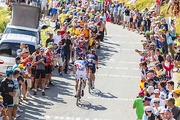 Image showing Two Cyclists on Col du Glandon - Tour de France 2015