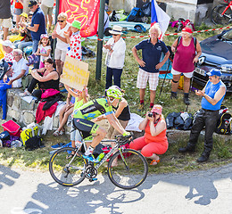 Image showing The Cyclist Ramunas Navardauskas on Col du Glandon - Tour de Fra