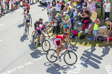 Image showing Group of Cyclists on Col du Glandon - Tour de France 2015