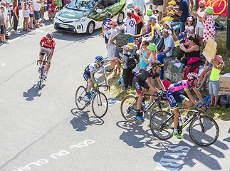 Image showing Group of Cyclists on Col du Glandon - Tour de France 2015