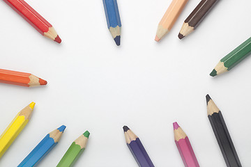 Image showing Color pencils frame