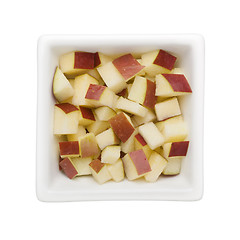 Image showing Diced red apple