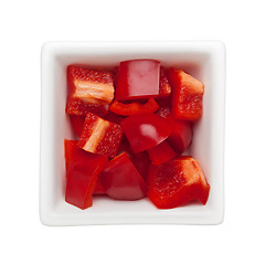 Image showing Diced red bell pepper