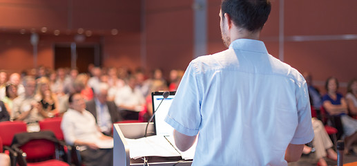 Image showing Speaker at Business Conference and Presentation.