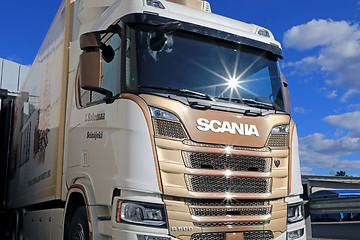Image showing NextGen Scania Truck Front with Star Reflections