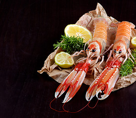 Image showing Delicious Raw Langoustines