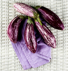 Image showing Raw Striped Eggplants