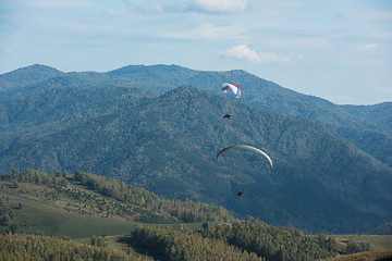 Image showing Paragliding in mountains