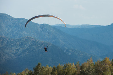 Image showing Paragliding in mountains