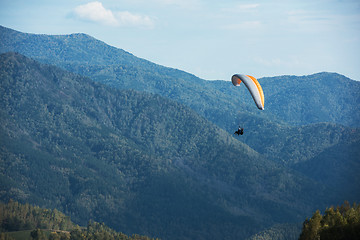 Image showing Paragliding in mountains