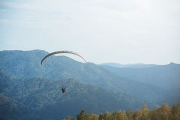 Image showing Paragliding in mountains