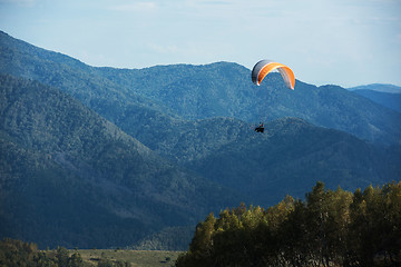 Image showing Paragliding in mountains