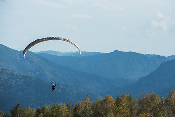 Image showing Paragliding in mountains