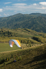 Image showing Paragliding in mountains