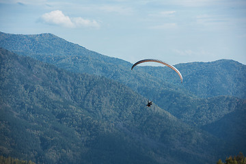 Image showing Paragliding in mountains